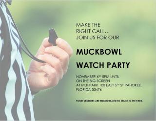 Muck Bowl Watch Party Flyer 