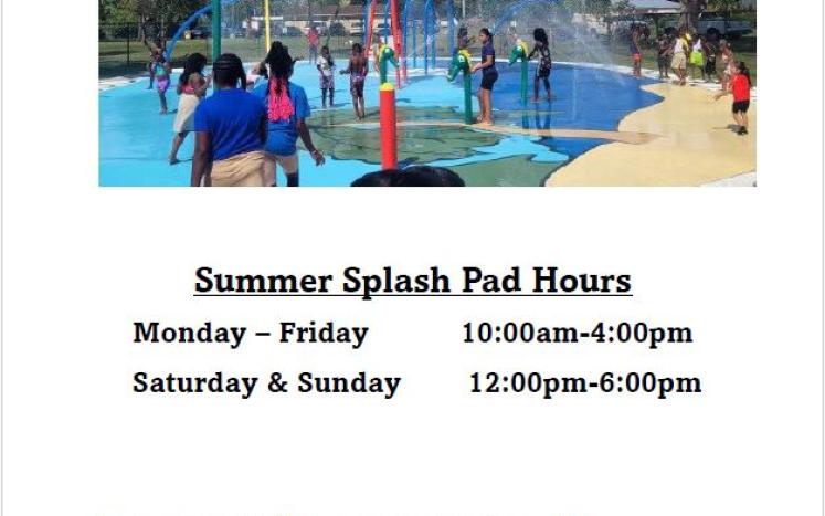 Summer Splash Pad Hours